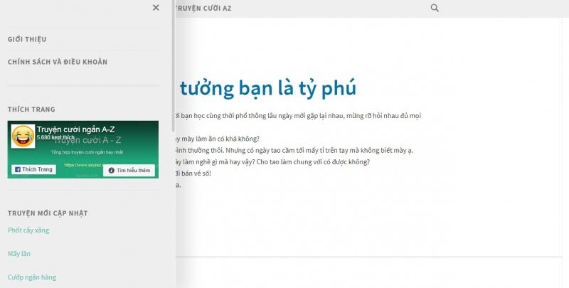 Trang chủ trang web Truyện cười AZ