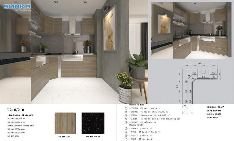 Tủ Bếp Inox Hệ Module Sanko