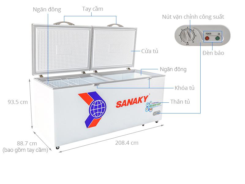 Tủ đông Sanaky Inverter 761 lít VH-8699HY3