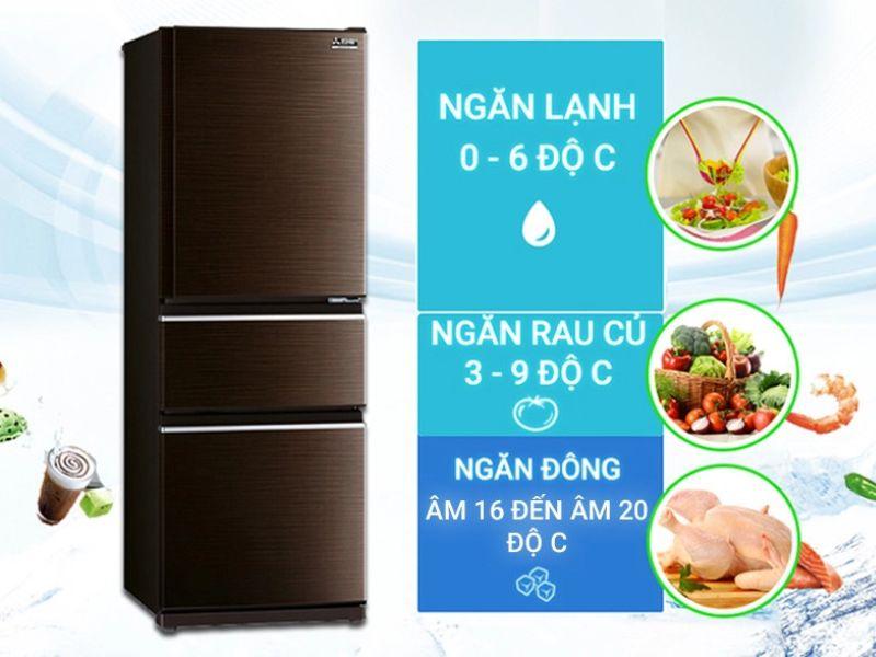 Tủ lạnh ba cánh Mitsubishi Electric Inverter 330 lít MR-CX41ER-BST-V