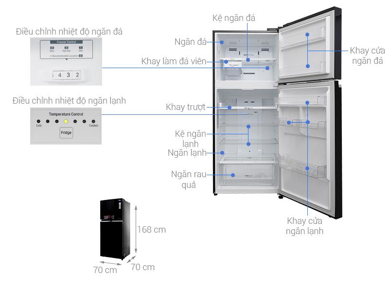 Tủ lạnh LG 393 lít GN-L422GB Inverter Linear