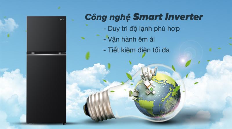 Tủ lạnh LG ngăn đá trên Smart Inverte 266L GV-B262BL