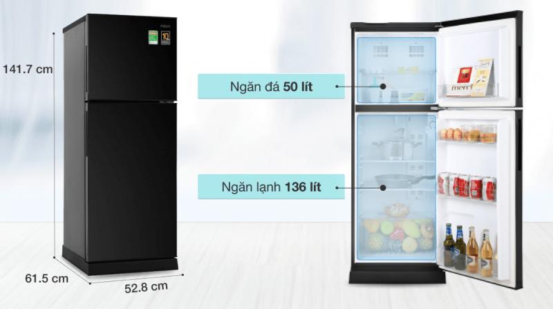 Tủ lạnh ngăn đông trên Aqua 186 lít AQR-T219FA(PB)