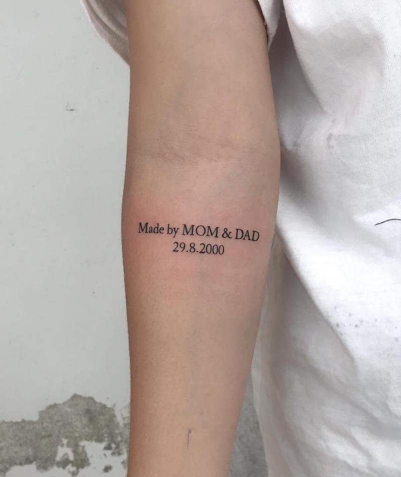 Made by Mom and Dad Temporary Tattoo  Lettering Tattoo   Etsy Hong Kong