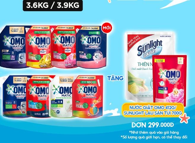 Túi nước giặt OMO Matic