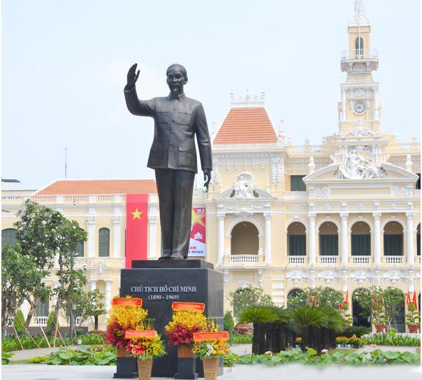 Monument to President Ho Chi Minh in the city named after Uncle Ho