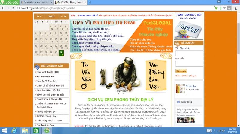 tuviglobal.com trang Web tử vi đa dạng, chuyên nghiệp