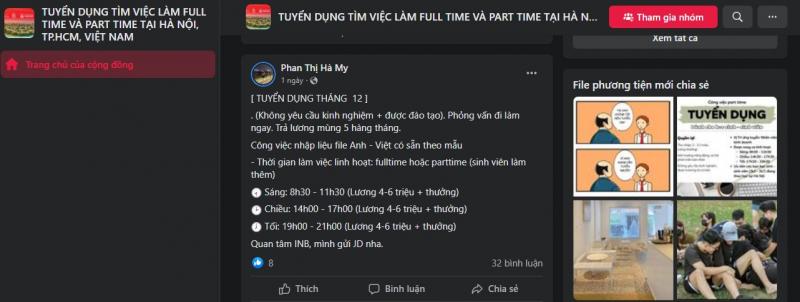 Tuyển dụng tìm việc làm full time và part time tại Hà Nội, TP.HCM, Việt Nam