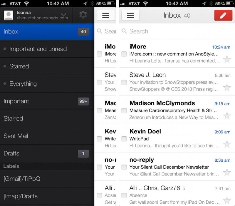 Ứng dụng Gmail trên iPhone