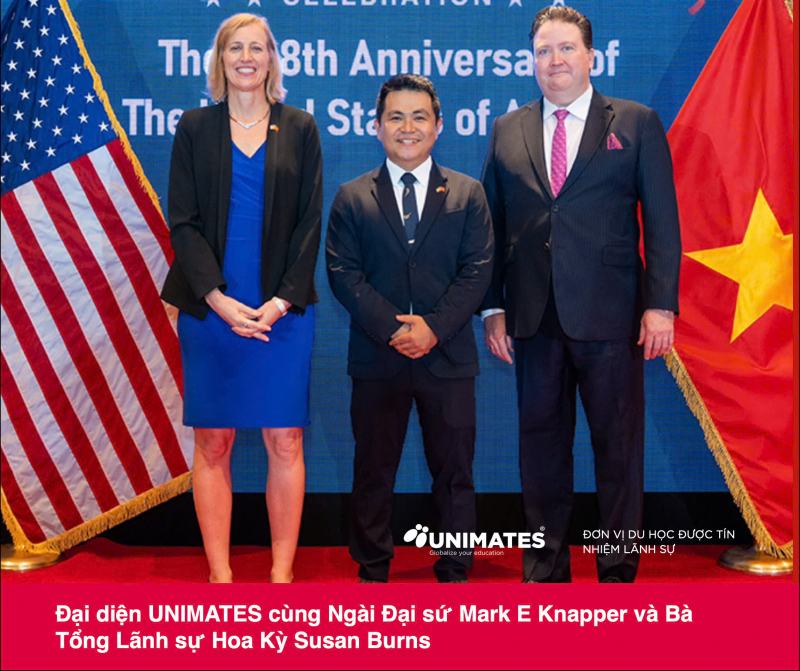 Đại diện UNIMATES cùng Ngài Đại sứ Mark E Knapper và Bà Tổng Lãnh sự Hoa Kỳ Susan Burns