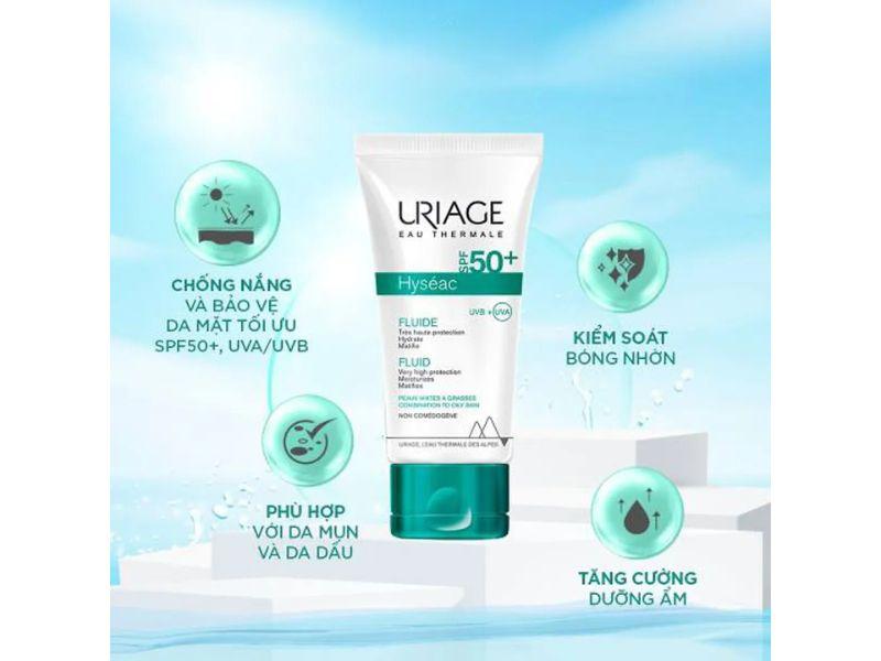 Kem chống nắng Uriage Hyseac Fluide SPF50+