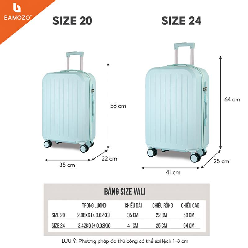 Vali du lịch Bamozo 8812 thời trang Size 20/24