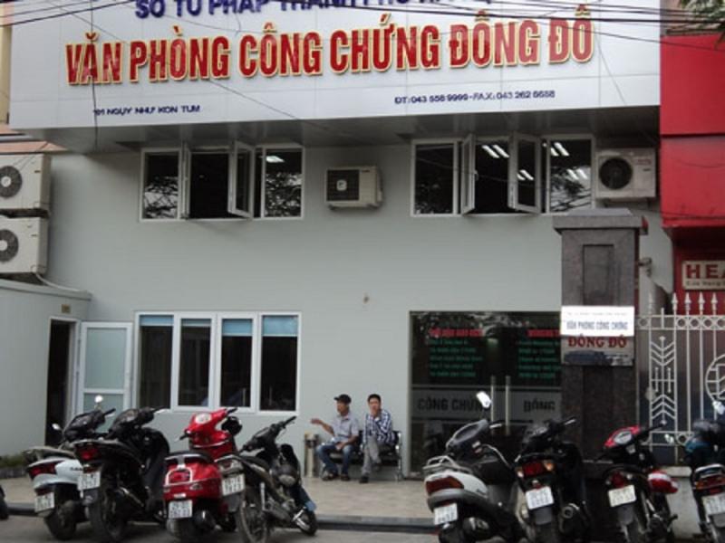 Văn phòng công chứng Đông Đô nhìn từ phía ngoài