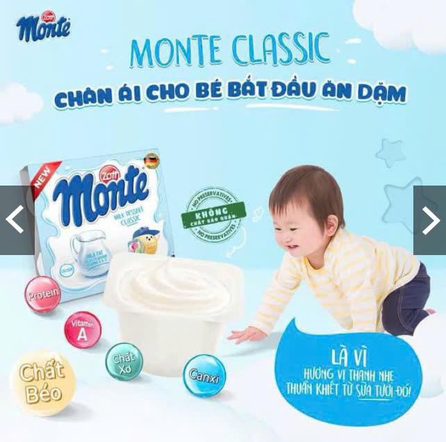 Váng sữa Monte có vị thơm, ngon, kích thích vị giác của các bé, giúp các bé ăn ngon hơn.