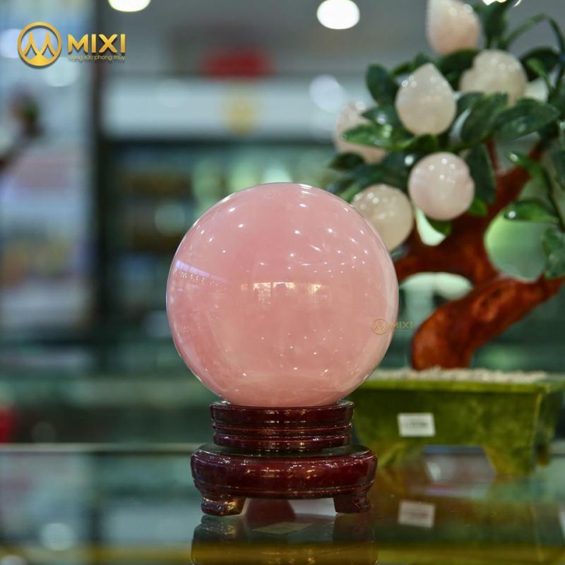 Quả cầu thạch anh hồng - Hanh thông tình cảm, mang nhiều lộc phát