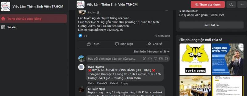 Việc làm thêm sinh viên TP.HCM