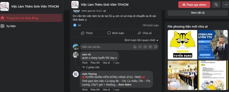 Việc làm thêm sinh viên TP.HCM