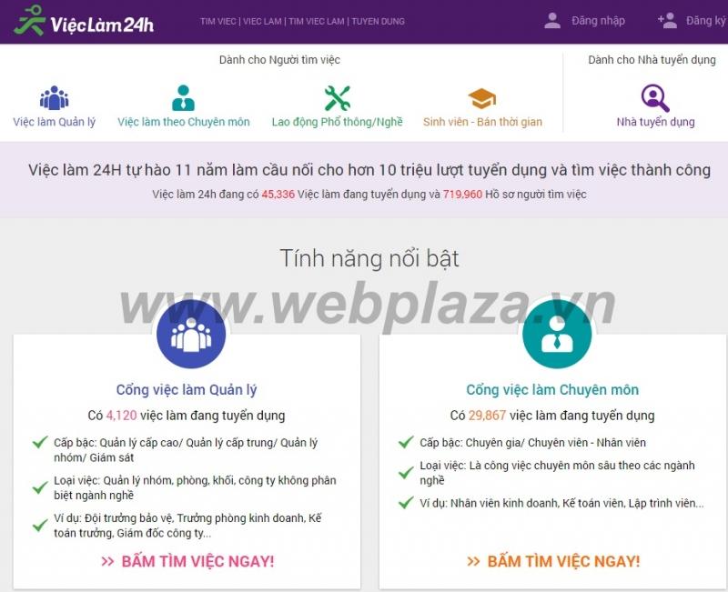 Vieclam24h.vn được biết đến là một trang giới thiệu việc làm uy tín cho người tìm việc