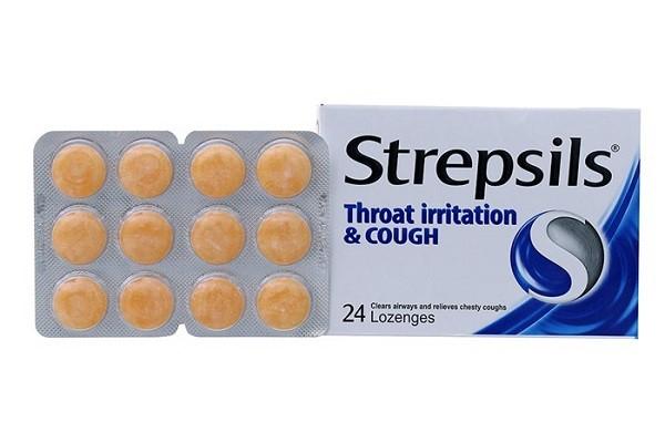 Viêm ngậm điều trị ho, viêm họng Strepsils Throat Irritation & Cough