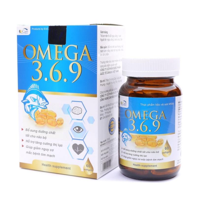 Viên dầu cá Omega 369 EUCARE bổ não, sáng mắt, khỏe tim mạch - 60 viên