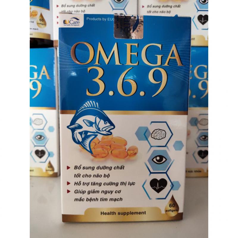 Viên dầu cá Omega 369 EUCARE bổ não, sáng mắt, khỏe tim mạch - 60 viên