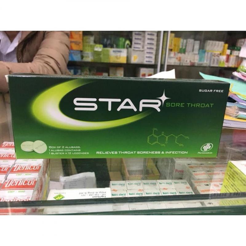 Viên ngậm sát trùng mát họng Star Sore Throat(2 Vỉ X 12viên)