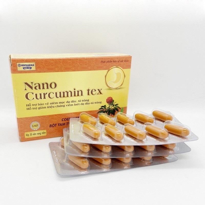 Viên nghệ Nano Curcumin Tex Tam Thất Xạ Đen giảm viêm loét dạ dày - 30 viên