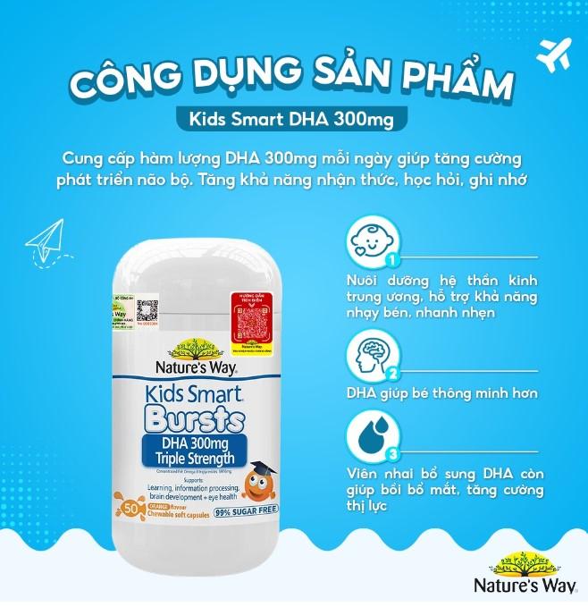 Viên uống Nature's Way Kids Smart DHA 300mg Triple Strength