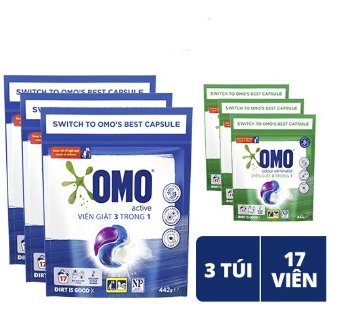 Viên nước giặt quần áo OMO