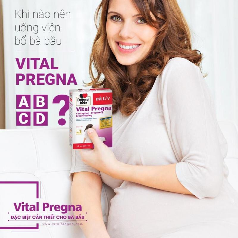 Viên uống bổ sung Vitamin và khoáng chất cho bà bầu Doppelherz Aktiv Vital Pregna