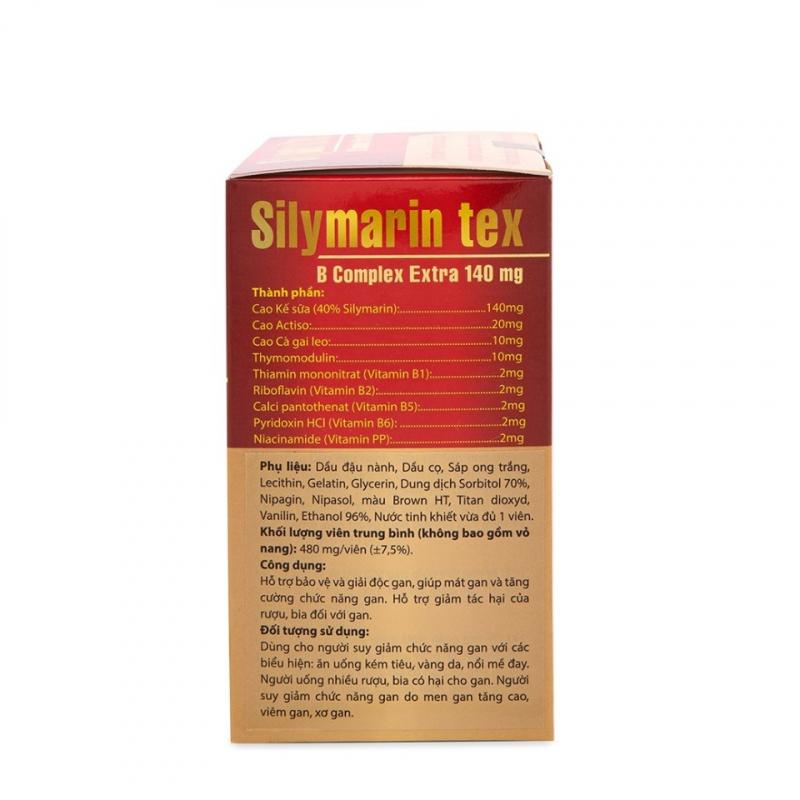 Viên uống bổ gan thảo dược Silymarin Tex giúp mát gan, giải độc gan