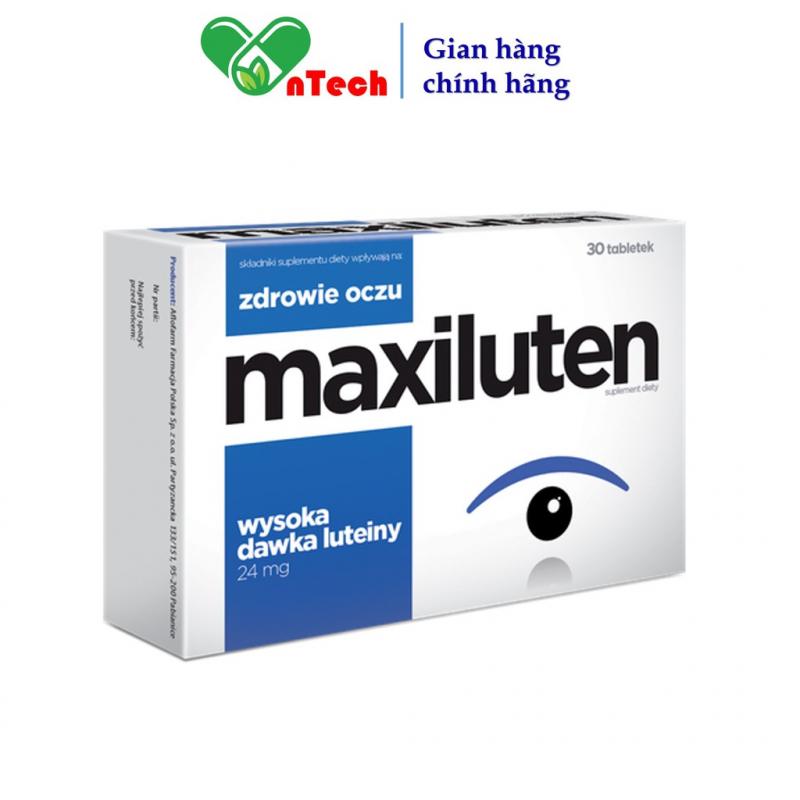 Viên uống bổ mắt AFLOFARM MAXILUTEN tăng cường thị lực cải thiện tình trạng mỏi mắt mờ khô mắt hộp 30 viên