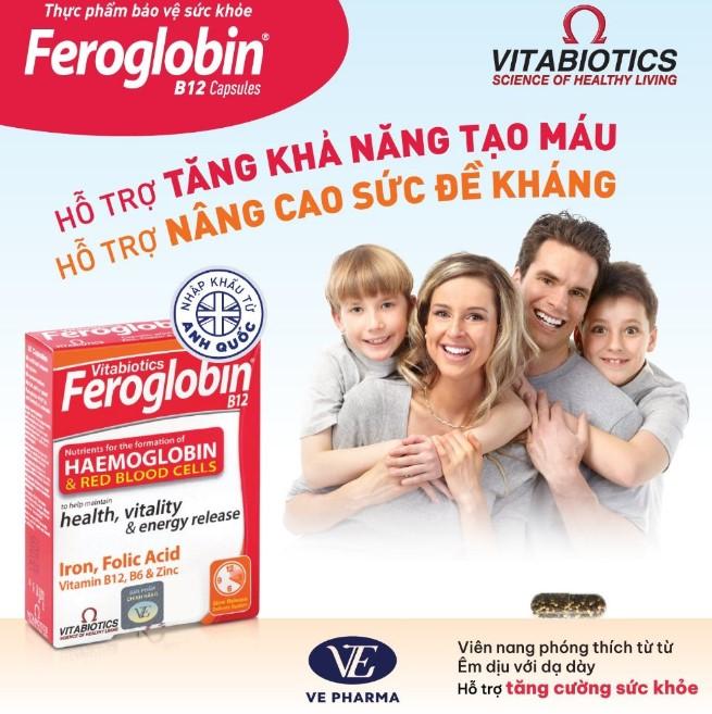 Viên uống bổ máu Vitabiotics Feroglobin B12