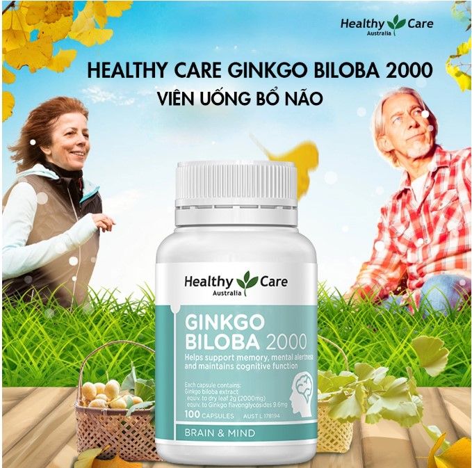 Viên uống bổ não Healthy Care Ginkgo Biloba 100 viên