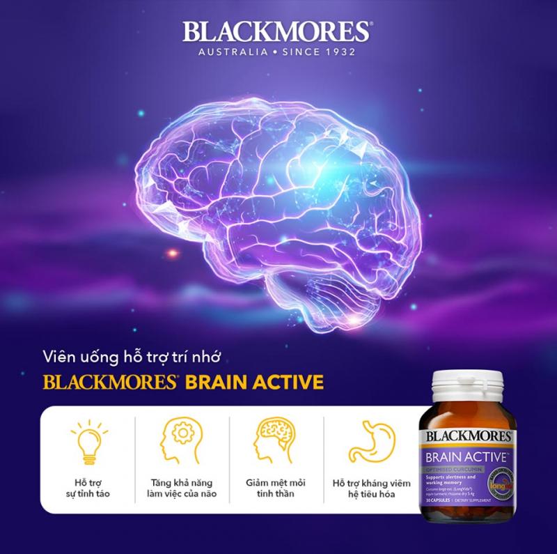 Viên Uống Bổ Não Tăng Cường Trí Nhớ Blackmores Brain Active