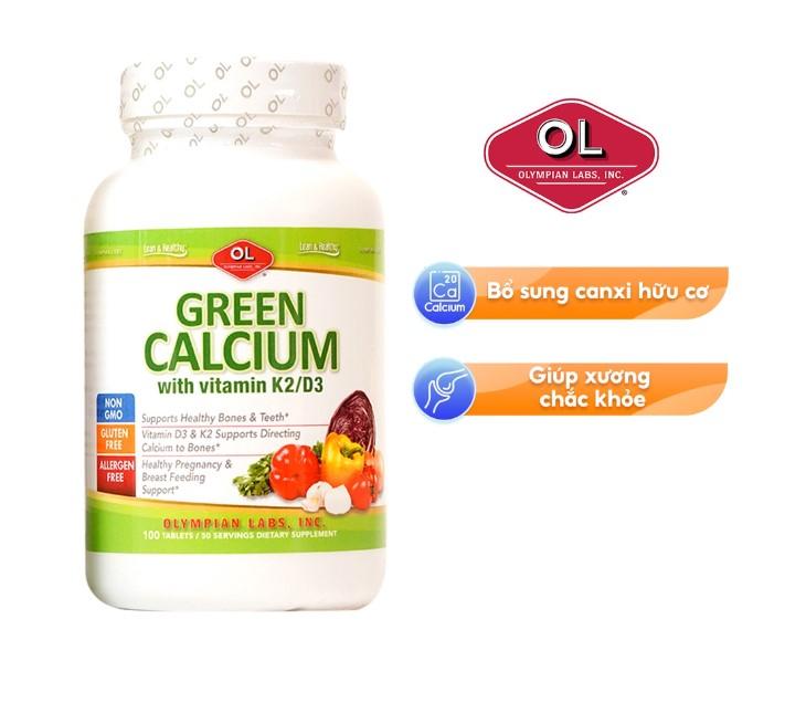 Viên uống bổ sung Canxi hữu cơ Olympian Labs Green Calcium