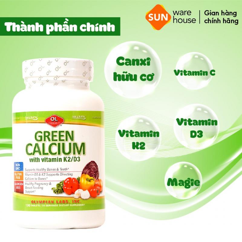 Viên Uống Bổ Sung Canxi Hữu Cơ Olympian Labs Green Calcium