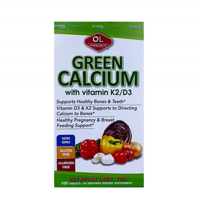 Viên Uống Bổ Sung Canxi Hữu Cơ Olympian Labs Green Calcium