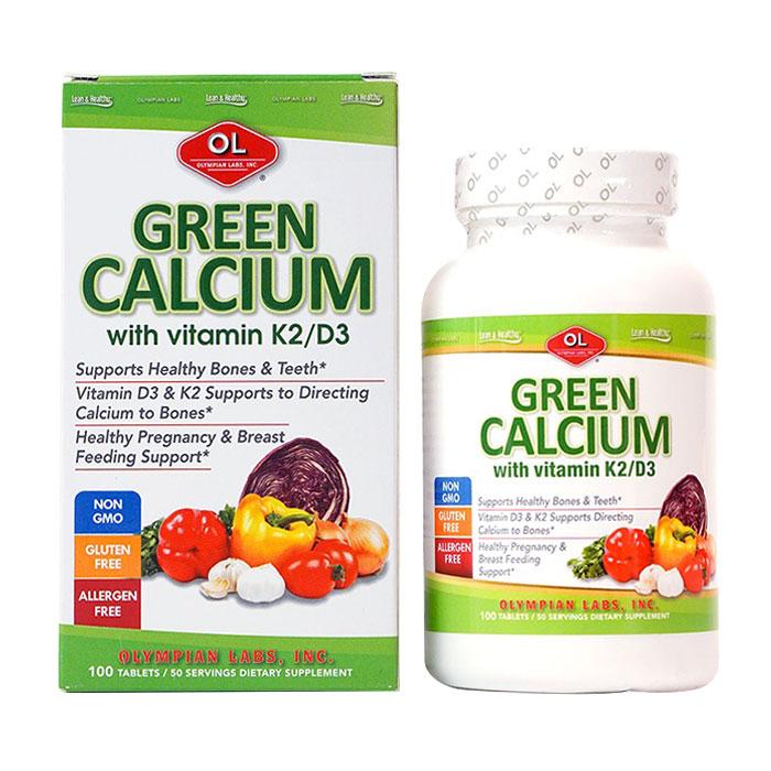 Viên uống bổ sung Canxi hữu cơ Olympian Labs Green Calcium