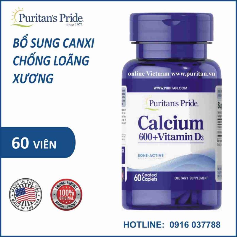 Viên uống bổ sung Canxi và Vitamin D3 chống loãng xương Puritan's Pride