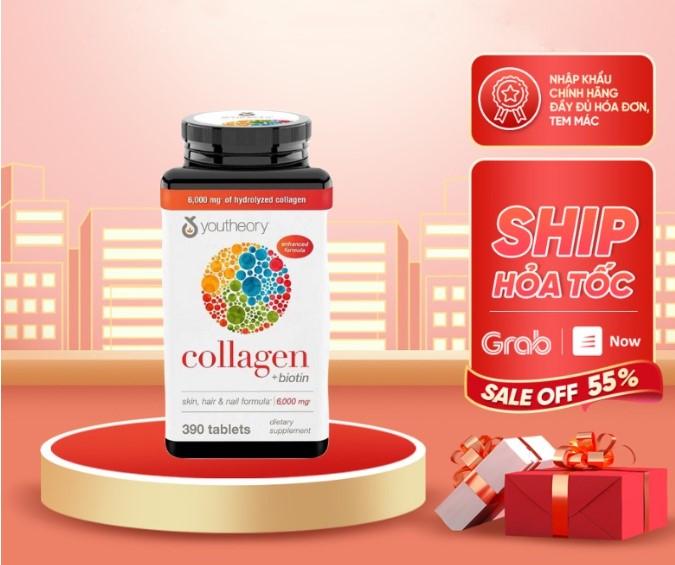 Viên uống bổ sung Collagen Youtheory Type 1,2,3