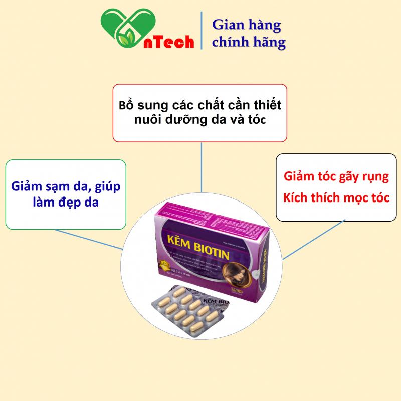 Viên uống bổ sung kẽm GOLDWINGS Kẽm Biotin