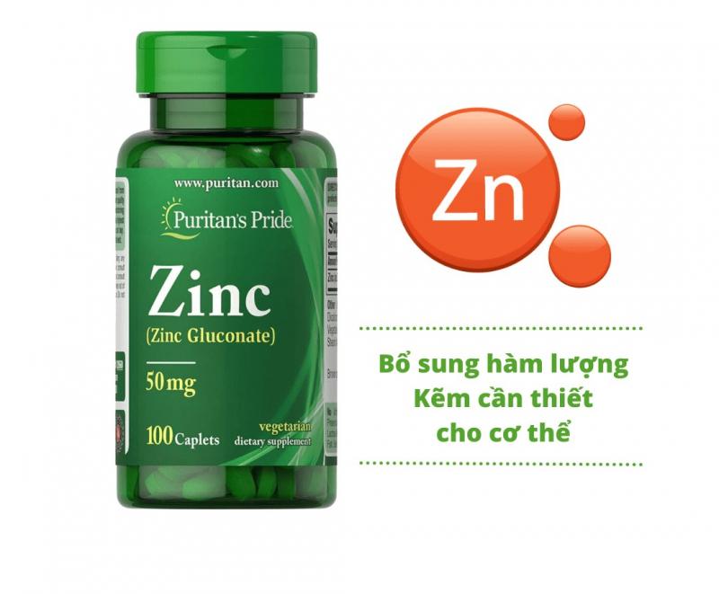 Viên uống bổ sung kẽm tăng cường miễn dịch, hỗ trợ sinh lý, hiếm muộn - Puritan's Pride Zinc Gluconate