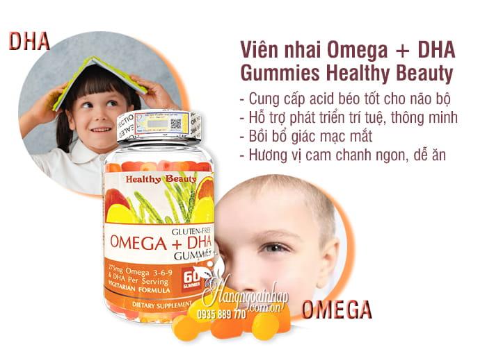 Viên Uống Bổ Sung Omega, DHA Giúp Phát Triển Não Bộ Và Sáng Mắt Cho Bé Omega DHA Gummies Healthy Beauty