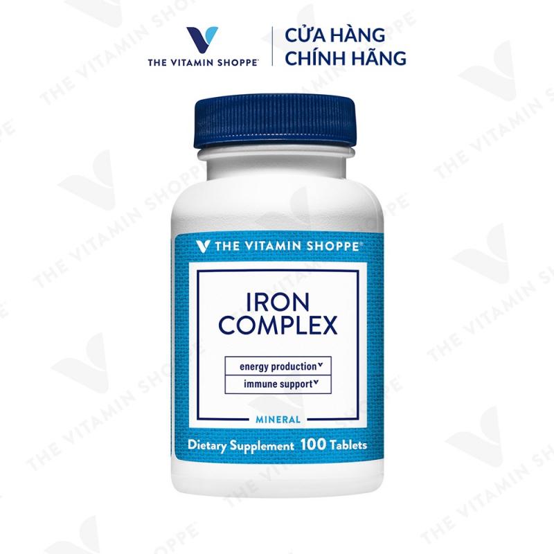 Viên uống bổ sung sắt giảm nguy cơ thiếu máu THE VITAMIN SHOPPE Iron Complex 100 viên