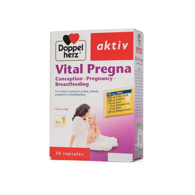 Viên uống bổ sung Vitamin và khoáng chất cho bà bầu Doppelherz Aktiv Vital Pregna (Hộp 30 viên)