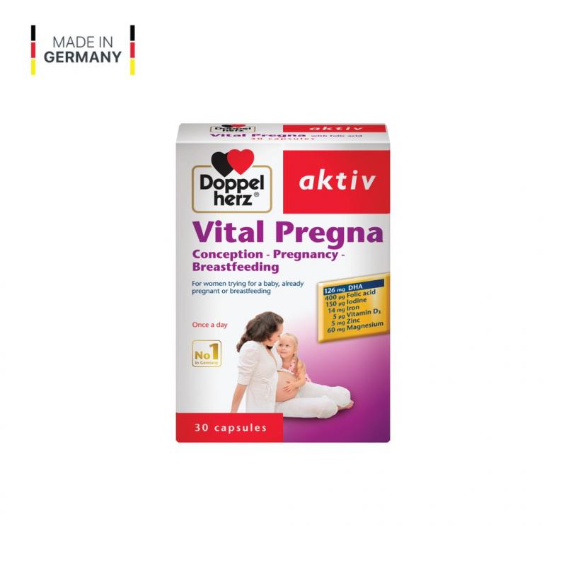 Viên uống bổ sung Vitamin và khoáng chất cho bà bầu Doppelherz Aktiv Vital Pregna (Hộp 30 viên)