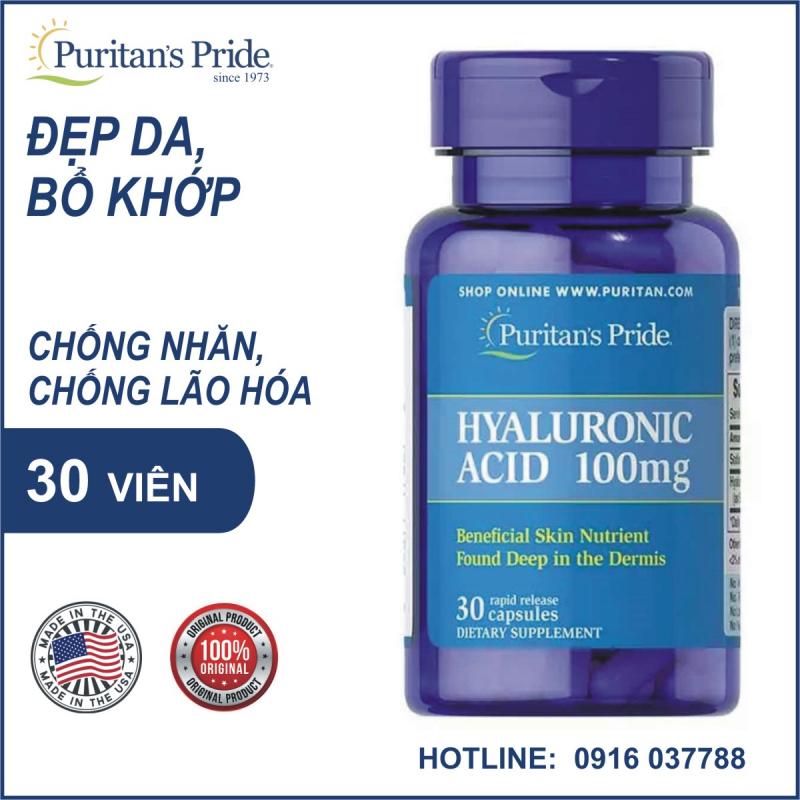 Viên uống bù ẩm, chống nhăn, chống lão hoá da Puritan's Pride Hyaluronic acid 100mg