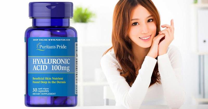 Viên uống bù ẩm Puritan's Pride Hyaluronic acid 100mg