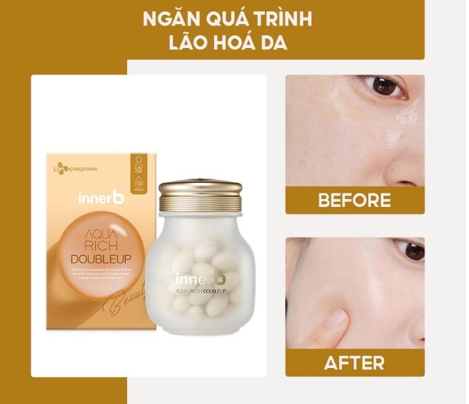 Viên uống cấp nước và collagen InnerB Aqua Rich Double Up 70 viên